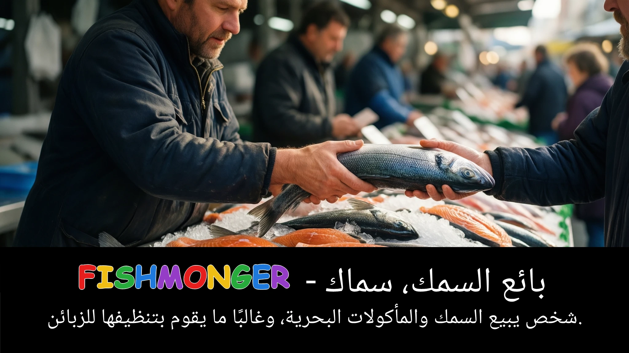 Arabic Illustration for fishmonger
